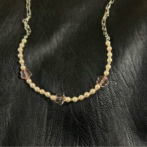 urban outfitters pink & white necklace